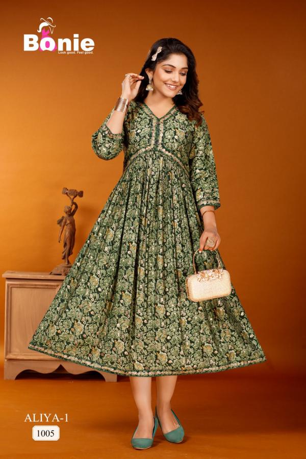 Bonie Aliya Vol 1 Designer Long Anarkali Kurti Collection